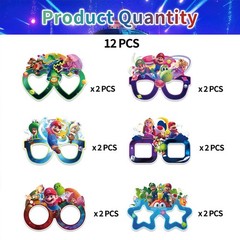 12pcs Anime The Super Mario Galaxy Glasses Birthday Photography Prop Favors Gift