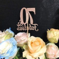 10 PCS Double Sided Rose Gold Glitter Fabulous 70th Birthday Centerpieces