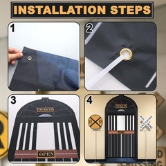 Preboun 5 Pcs Train Party Decorations Train Ticket Station Hall Door Curtain