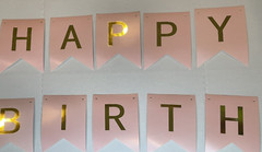 Happy Birthday Banner Pink & Gold