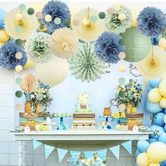 Dusty Blue Sage Green Party Decorations Ivory Sage Green and Dusty Blue Party…