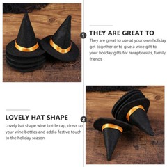 10Pcs Miniature Witch Hat Wine Bottle Caps Halloween Witch Hats Witch Decor