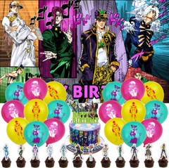 JoJo’s Bizarre Adventure Party Decorations Set Balloons Cake Toppers Banner