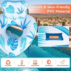 Inflatable Pool Float Adult with 50W Air Pump,Heart Shape Pool Float Chair wi…