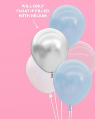 , Blue, Pearl White, Clear, Silver, Latex Balloons – 25 pk, 12″ | Cloud Nine …