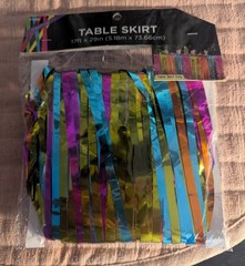 🎉 Mylar Fringe Party Table Skirt – 72 Feet x 29 Inches 🌴