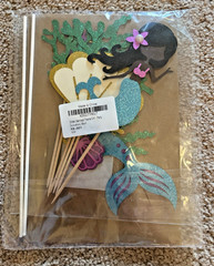 Mermaid Party Cupcake Cake Toppers Glitter Under the Sea Birthday Decor (Black)