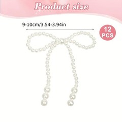 6/12PCS Imitation Pearl Bow Decor, Hand-Woven Christmas Fringe Pendants.