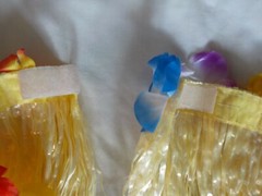 HAWAIIAN LUAU 9 FT X 28 IN HAWAIIAN TABLE SKIRT HIBISCUS BLONDE GRASS SKIRT NIP