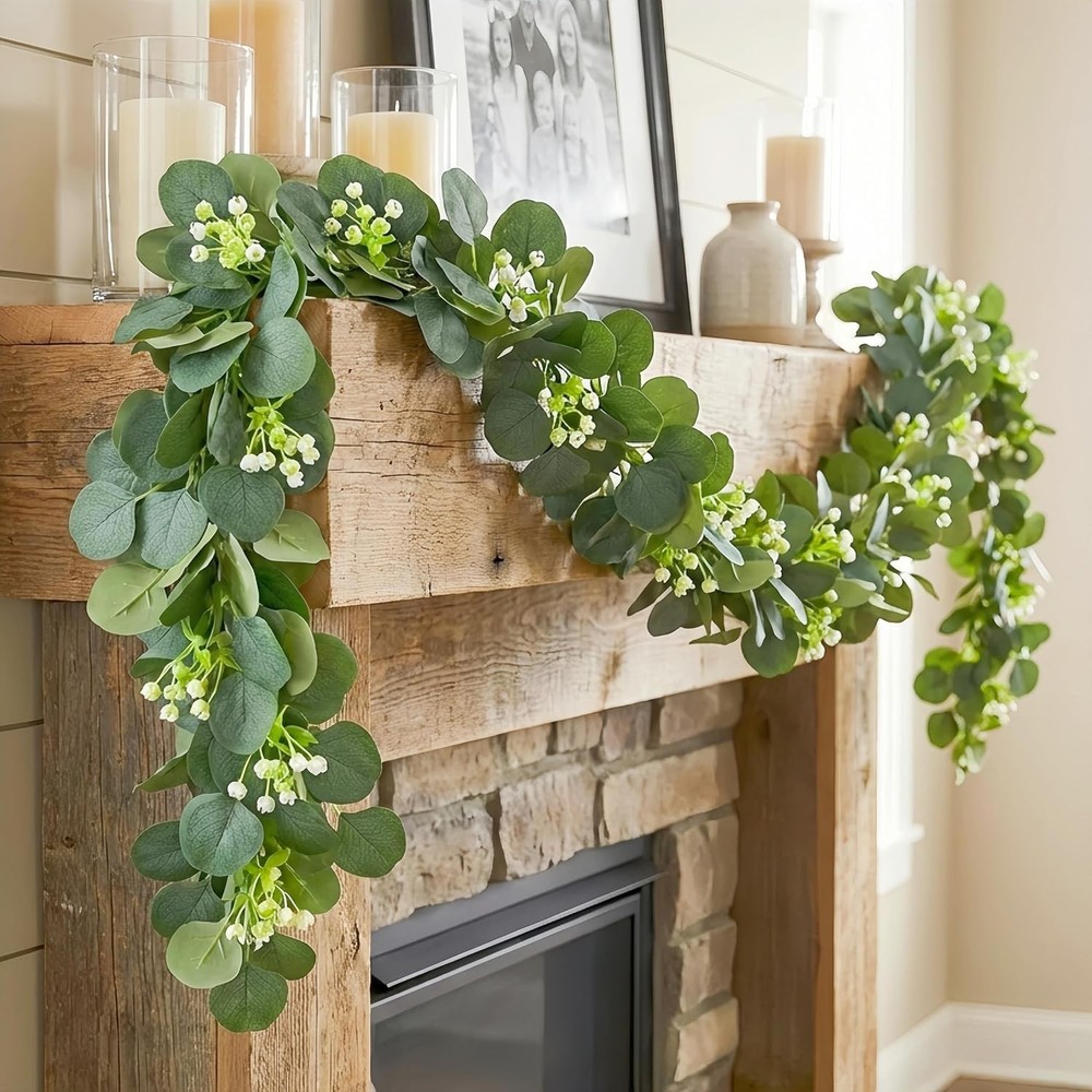 Artificial Eucalyptus Garland 4 Pack, Faux Eucalyptus Greenery Garland 6 ft,