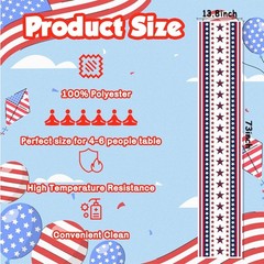 Versatile Indoor/Outdoor Patriotic Table Runner for 4th of July Gatherings