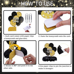 50Th Birthday Decorations for Men – 9Pcs Black Gold 50Th Birthday Party Decorati