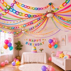542 Pcs Rainbow Party Decorations 492 ft Crepe Paper Streamers, 500 Sheets Pa…