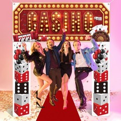 4 Pcs Casino Night Entryway Party Banner Decorations Casino Night Party Decor…