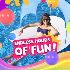 Pool Float with Canopy, Pool Chair Lounge Raft with Cup Holder, 40″ x 37″ x 32″