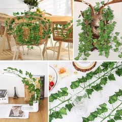 12 Pack 86 FT Artificial Ivy Garland, Fake Leaf Plants Vine Green