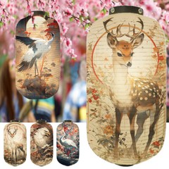 Japanese Traditional Crane Elk Style Paper Lantern Izakaya Cuisine Shop Sign NEW