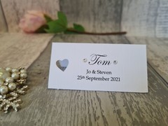 10 x table place name card personalised occasion rustic stationary decor heart