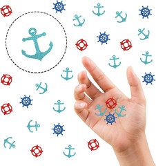 Nautical Theme Confetti Glitter, Ship Anchor Confetti, Baby Shower, Wedding Part