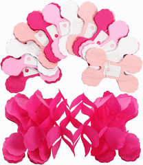 Rose-Red Pink-White Party-Decorations Streamers Garland – 157Ft Four-Leaf Hangi