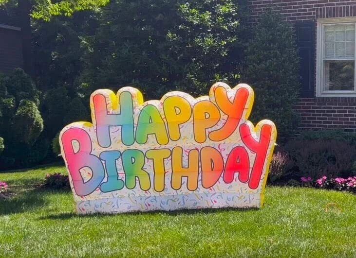 Rasta Imposta Deluxe Happy Birthday Inflatable Lawn Decoration Sign 9 feet NEW
