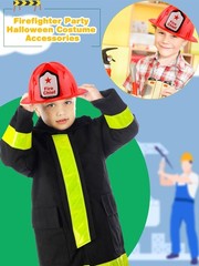 Restroma 60 Pack Children Firefighter Hat Bulk Fire Chief Helmet Plastic Fire…