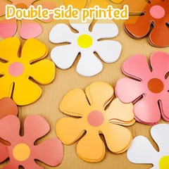 Retro Flower Cutouts Daisy Decor Hippie Paper Cutouts for Birthday