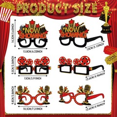 48 Pcs Movie Night Party Decorations Eyeglasses Movie Theater Black Red Gold …