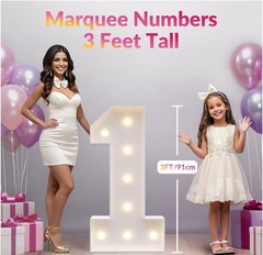 3FT Light Up Numbers, Marquee Numbers 4 for Birthday or Anniversary Party