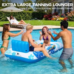 Best FluSing 2 Person Inflatable Pool Float Adult 87 x 44 Extra Large Tanning