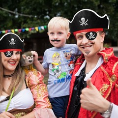 Pirate Hat Set for Kids, 36 Pcs Felt Pirate Hat, Skull Print Eye Patches, Fak…