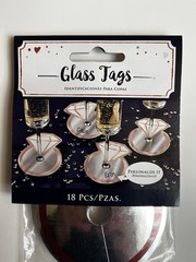 Bride Wedding Engagement Ring Bridal Shower Party Decoration Glass Tags 18 Pcs