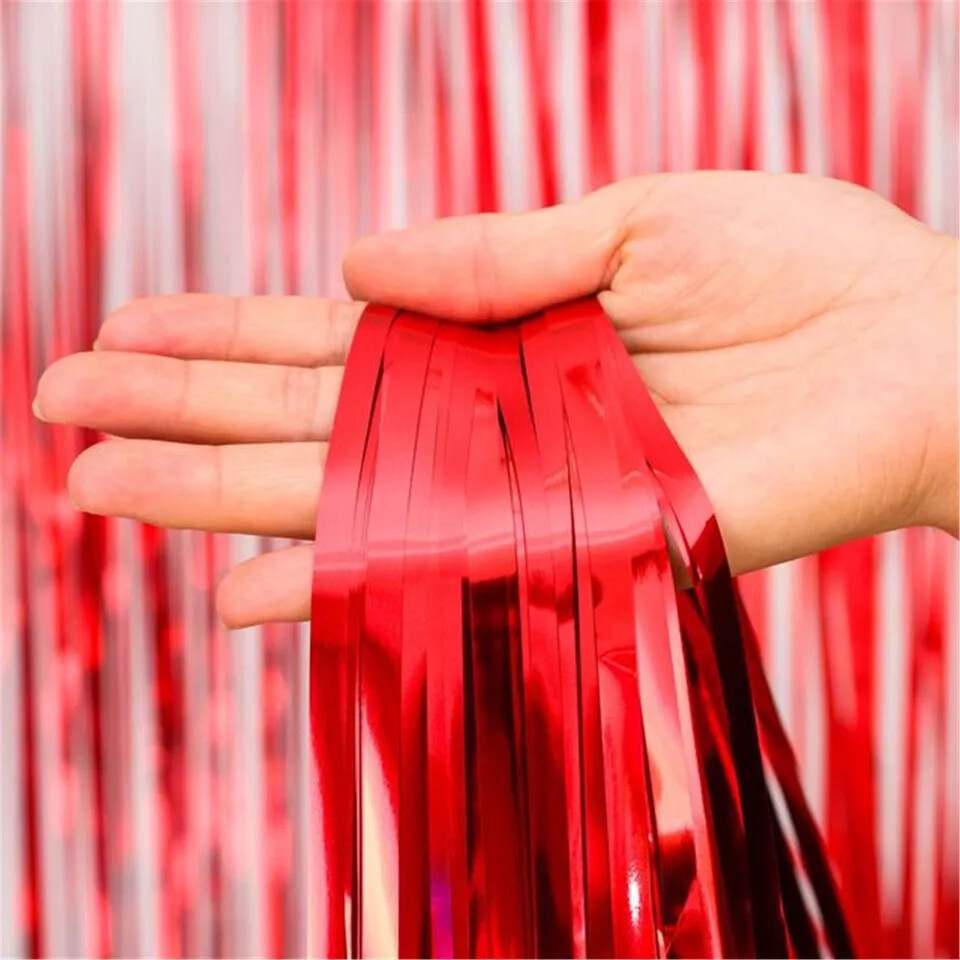 2M-3M FOIL FRINGE TINSEL SHIMMER CURTAIN DOOR WEDDING BIRTHDAY PARTY DECORATIONS
