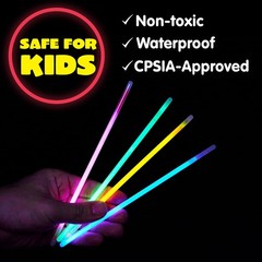 JOYIN 800 Pcs 8″ Glow sticks Bulk Party Favors Pack, Neon Glow in the Dark Pa…