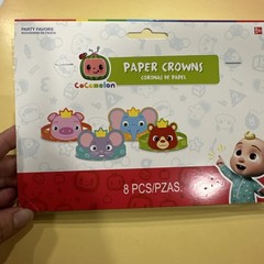 Cocomelon Birthday Party Cardboard Paper Crown 8pcs/ Pack Kids New