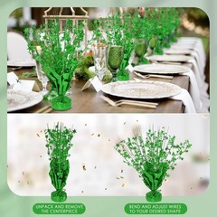 Green Foil Star Centerpiece, 6 Pack Metallic Foil Spray Centerpieces Table Decor