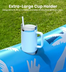 Inflatable Tanning Pool Lounger Float with Sprinkler, X-Large Pool Floats wit…