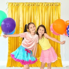 10ft x 10ft Backdrop Curtains for Parties, Fabric Satin Background Yellow