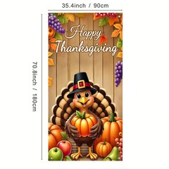 Thanksgiving Turkey Door Banner Fall Harvest Decor 35 x 71 Inch