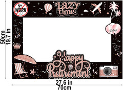 Retirement Party Photo Booth Props Kit – 37Pcs Paper Photo Props 1 Frame Glitter