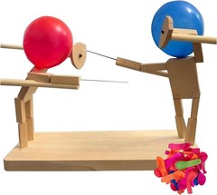 Balloon Bamboo Man Battle,2024 New Pop Wooden Fencing Puppets,Fun Wooden Bots…