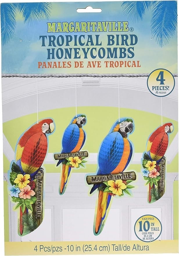 Amscan Margaritaville® Tropical Bird Party Honeycombs, 11.5″, 4 Ct., One Size
