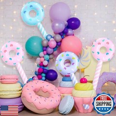 Civaner 6 Pcs Candyland Birthday Party Decoration Donut 33 Inch Lollipop Stic