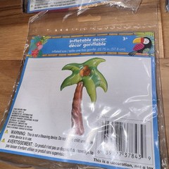 Lot 4 Inflatable Decor Parrot & Palm Tree Tropical Luau Party Decorations 22”