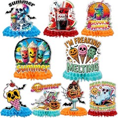 Ghosts and Pumpkins: 9Pcs Summer Halloween Table Centerpieces for Fun Parties
