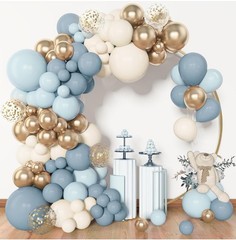 Beach Theme Party Lot (Dusty Blue/ Tan) Beach Theme Decor