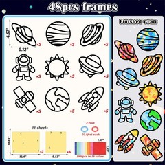 48PCS Solar System Space Paper Suncatchers DIY Project Kits, Back to School W…