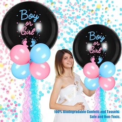 27pcs Gender Reveal Balloon Kit, 2pcs 36″ Thickened Balloons with Pink Blue B…