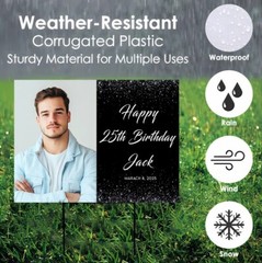 Birthday Yard Sign Custom Photo Personalized Lawn Sign Party Outdoor Decor