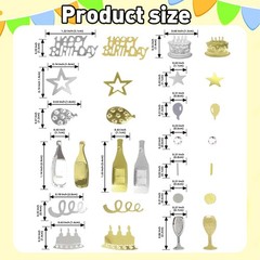 3000 PCS Light Gold Silver Happy Birthday Confetti Metallic Foil Table Decor